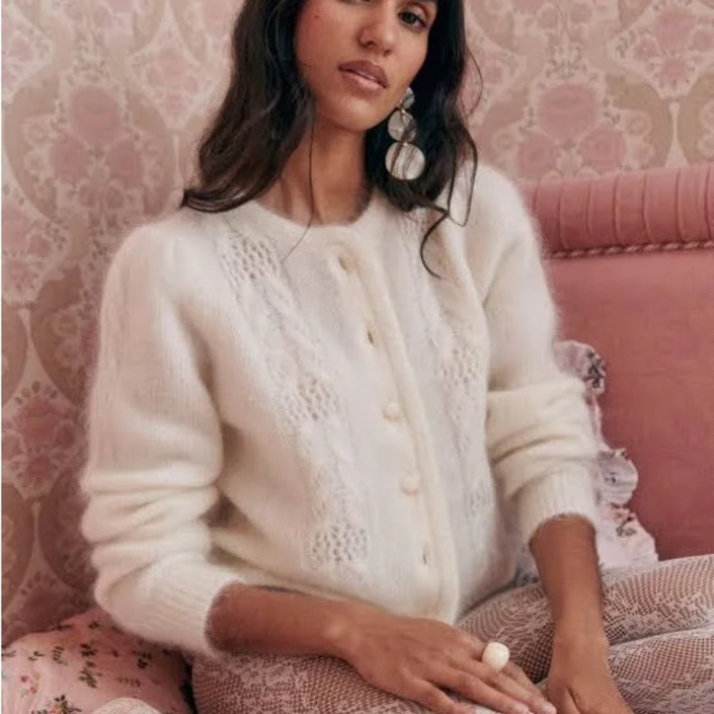 Sezane Evy Cardigan Ecru